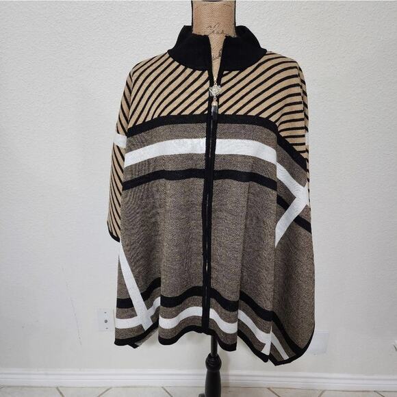ANNE Klein Plaid zippered poncho coatigan plus size 3X NEW!!! - Picture 1 of 7